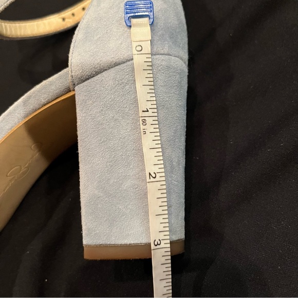 Jessica Simpson Monrae Suede Block Heel Sandal Baby Blue/Gray Size 8 - Picture 10 of 10